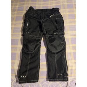 HWK Motorsports Apparel Mens Motorcycle Pants XL Padded 36 x 30 Black Hardware